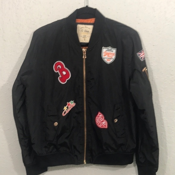 NYJK52 BOMBER JACKET W/PATCHES size L - Picture 3 of 15